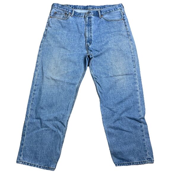Levis 550 Jeans Mens Size 42x29.5 Blue Stone Wash Relaxed Baggy Casual - Picture 1 of 12